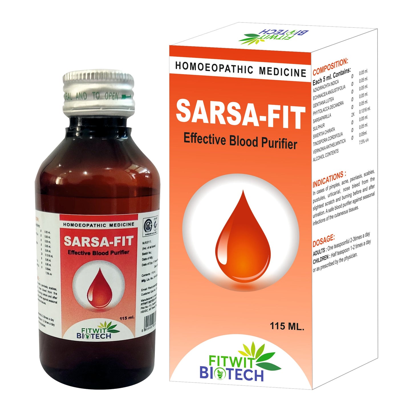 SARSA-FIT SYRUP 450 ML.