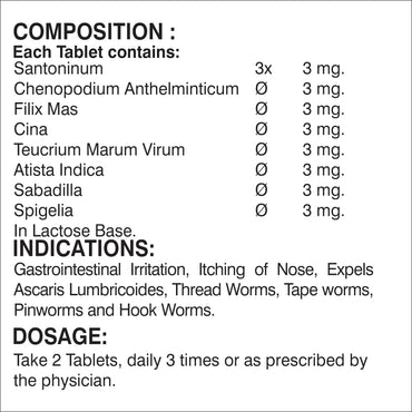 WORMOFIT TABLETS 25 GM.
