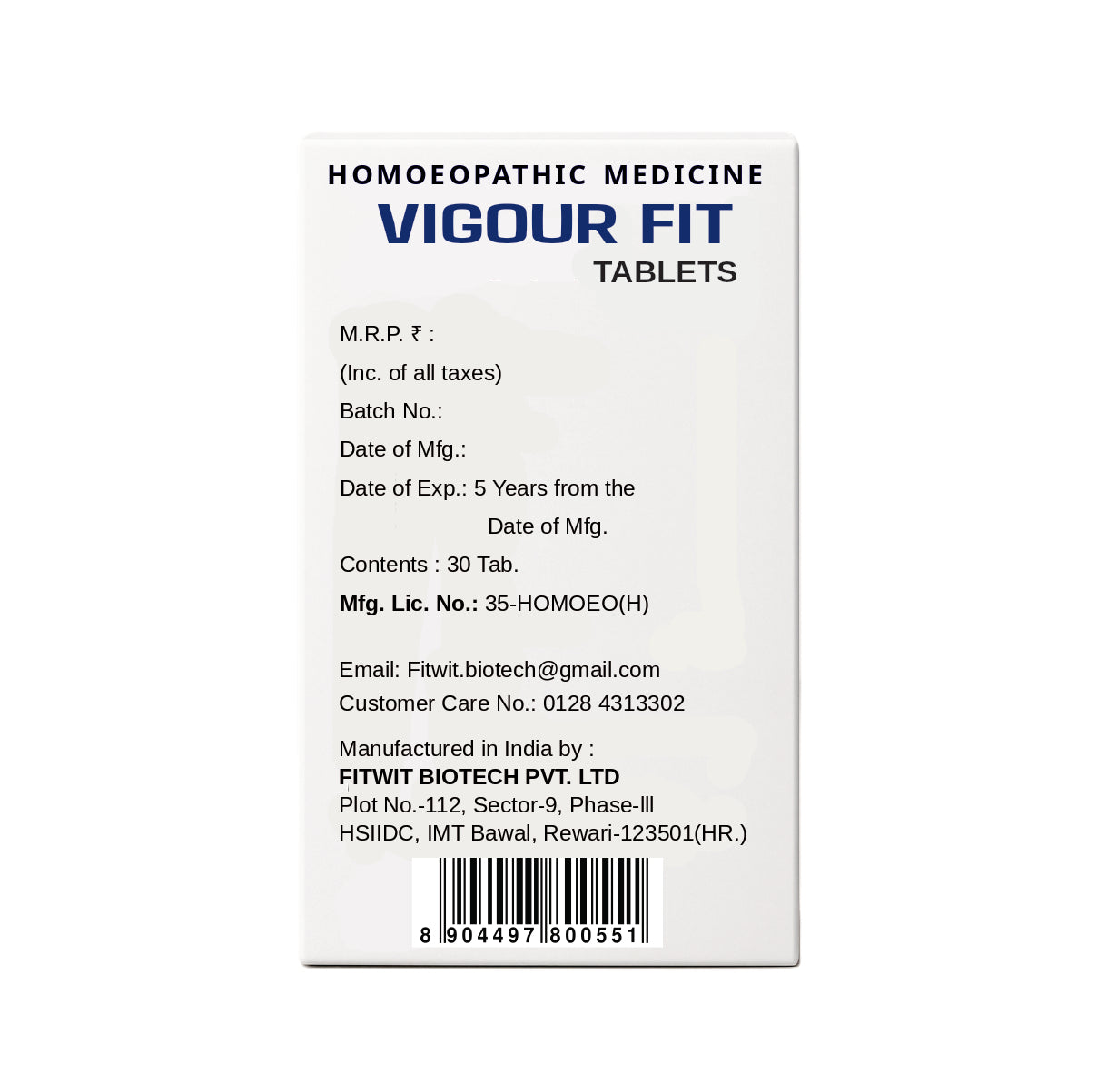 VIGOUR FIT TABLETS 30 TAB.