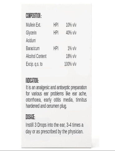 MULLEIN OIL EAR DROPS 15 ML.